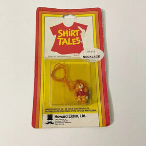 Vintage 1982 Shirt Tales The Tiger Plastic Necklace Hallmark Cards Damaged